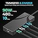 SABRENT USB-C Hub & SSD Enclosure, 6-Port Dock with M.2 SSD Slot, 90W Power Delivery, USB 3.0 & 2.0 Ports, 4K HDMI, RJ45 Gigabit Ethernet (HB-6PNV)