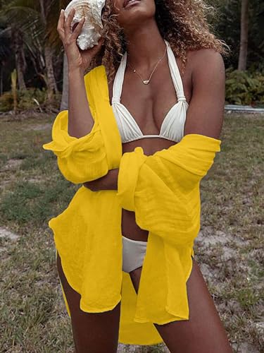 Image of Breezy Lane Beach Cover Up for Women Button Down Shirt Swimsuit Coverup Bathing Suit Cover Ups for Swimwear Vacation