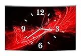 sehr leicht Homeyourself LAUTLOSE Designer Wanduhr Abstrakt schwarz rot modern Dekoschild Abstrakt Bild 39 x 25cm