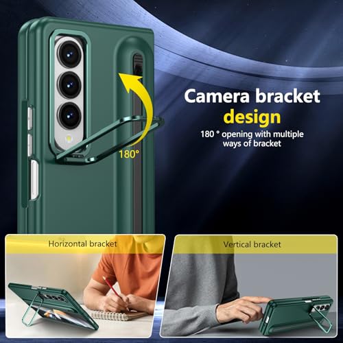 Coque Galaxy Z Fold4 avec stylet et béquille de protection - Vert - 3