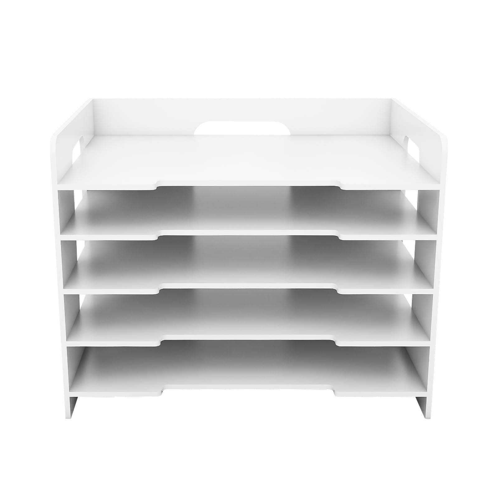 Kosz na listy, regulowana taca na listy, organizer na dokumenty A4, do szkoły i domu, artykuły biurowe, 33,5 x 25,5 x 28 cm - 5 warstw - biały (2 szt.)