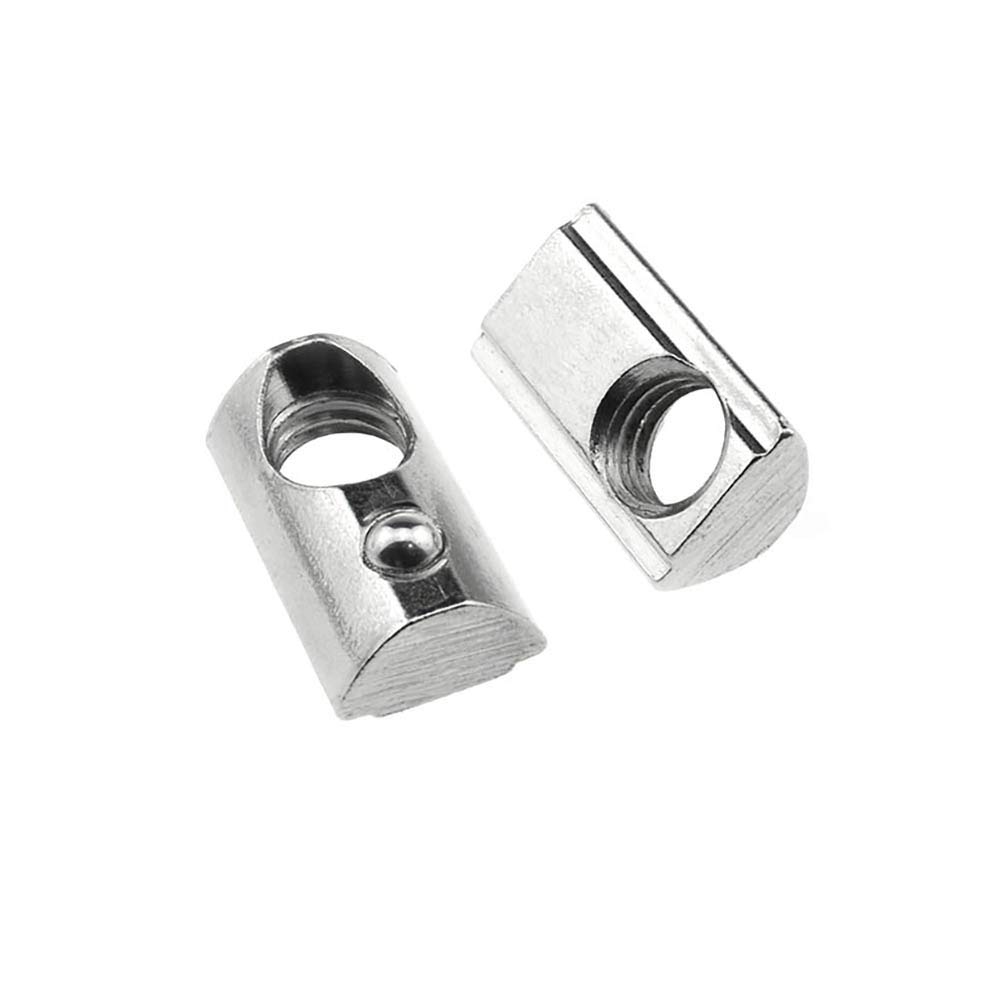 Odinest 3030 Series M8 T Slot Nuts Roll-in Spring Ball Loaded Elastic Nuts 15 Pack Carbon Steel for 3030 Series Aluminum Extrusion Profile Rail with