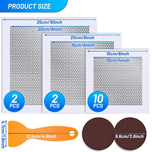 Ranekie 14 Pack Drywall Repairs Patch, 4/6/8 Inch Drywall Repair Kit with Extended Self-Adhesive Mesh,Large Hole Patch Repair for Drywall,Heavy Duty Dry Wall Hole Repair Patch