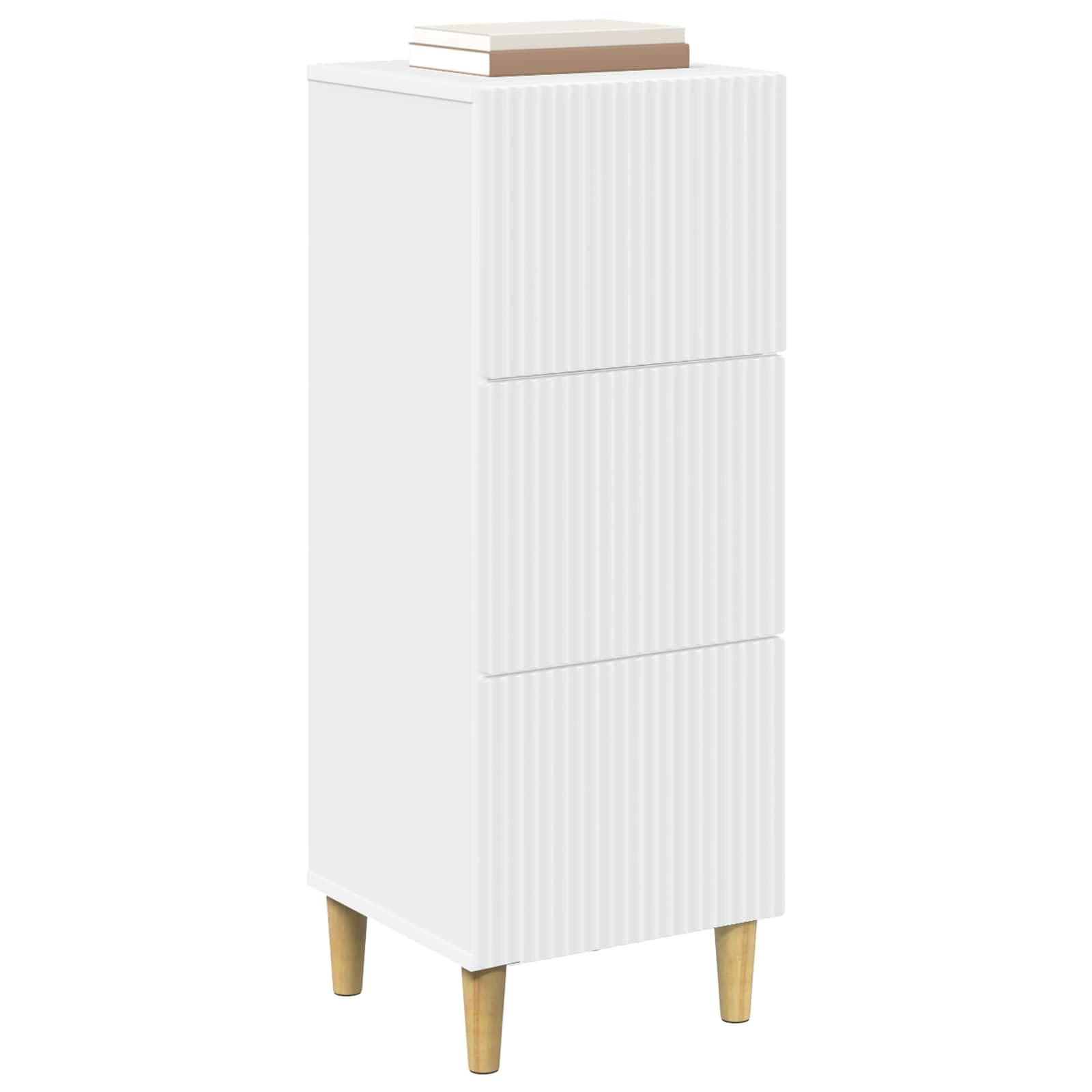 Cabinet De Tiroirs Blanc 33 x 34,5 x 90 cm Bois D'ingénierie