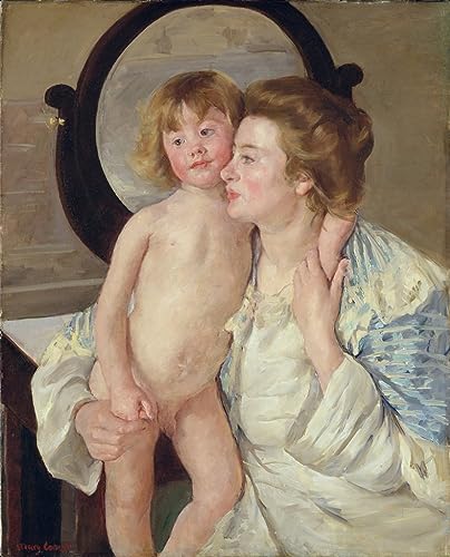 Tableau Toile Mary Cassatt Mère et garçon affiche d'art 60x90cm pour décoration murale de salon