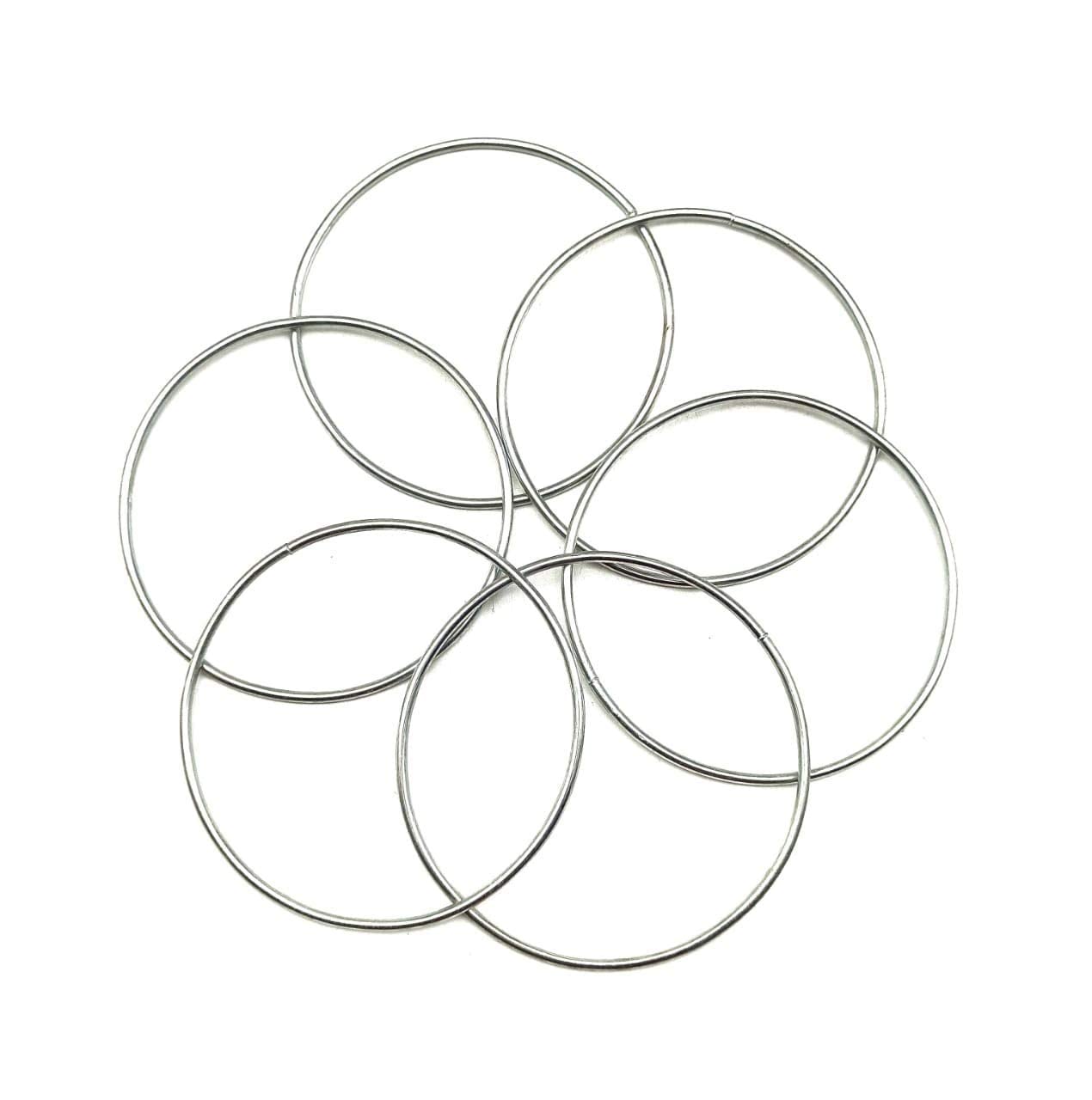 ZAZZISH House | 06 Pieces Silver Ring Metal Hoops Metal Macrame Rings for Dream Catcher, Macrame Projects, Wreaths and Crafts. (16 in)