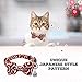 Bowtie Cat Collar Breakaway with Bell - 3 Pack Adjustable Collars Japanese Kimono Ninja Style for Cats Kitty Kitten Puppy