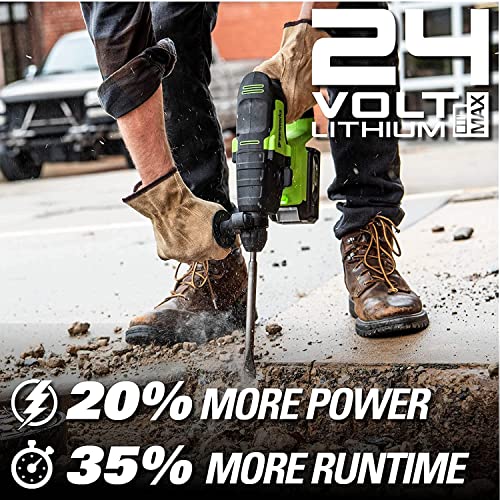 Greenworks GD24SDS2 Akku Bohrhammer SDS mit bürstenlosem Motor, 0-1000 U/min, 0-4500ipm, 2 Joule Schlagstärke, 4Ah Akku… – Bild 4