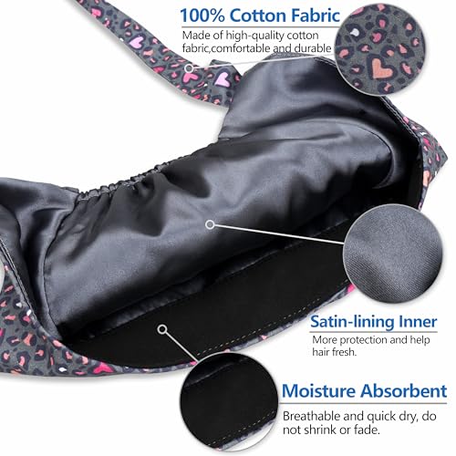 Image of Adjustable Scrub Cap with Button, Satin-Lined Cotton Scrub Hat Sweatband, Elastic Working Hat Unisex, One Size