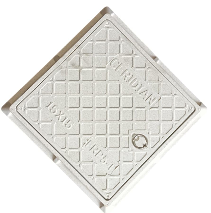 FRP 5 Ton Heavy Duty Sump Cover, Manhole Cover, Water Tank, Durable Fiber Chamber Cover, Weatherproof Anti-Slip for Residential, Commercial & Industrial Use (10 x 10, White)-image-30