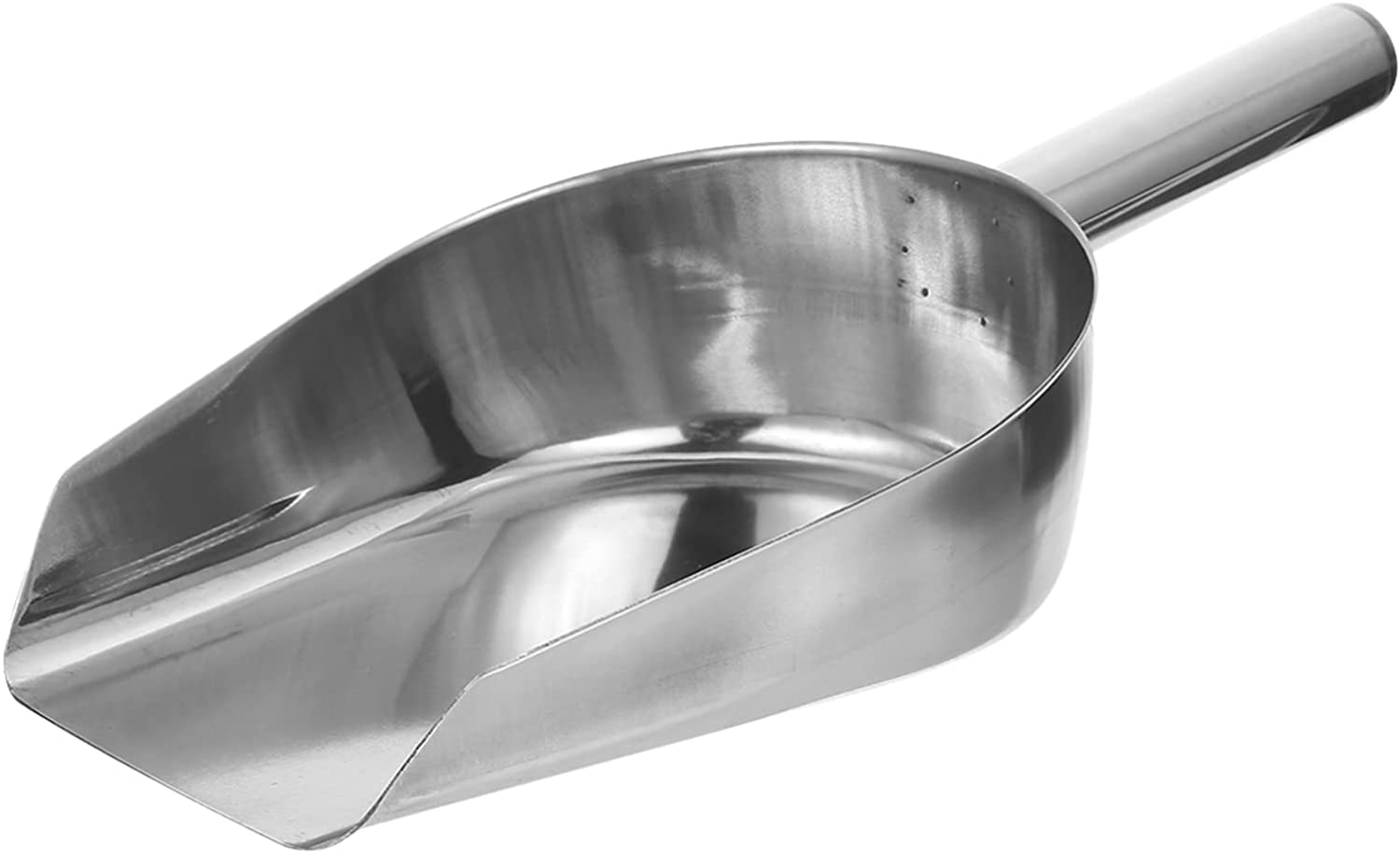 Kleine Terrarium-Eisschaufel, Lebensmittelmehl: Edelstahl-Eisschaufel mit flachem Boden, Eismehl, praktische Schaufel für Küche, Popcorn, Süßigkeiten, Kaffeebohnen, Silber, Kuchenbehälter (Silber 28