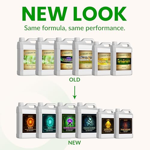 Image of Humboldts Secret Starter Kit Pack XL | Indoor and Outdoor Plant Fertilizer and Hydroponic Nutrients | Base A & B, CalMag and Iron, Golden Tree, Flower Stacker, Plant Enzymes | Complete Garden System