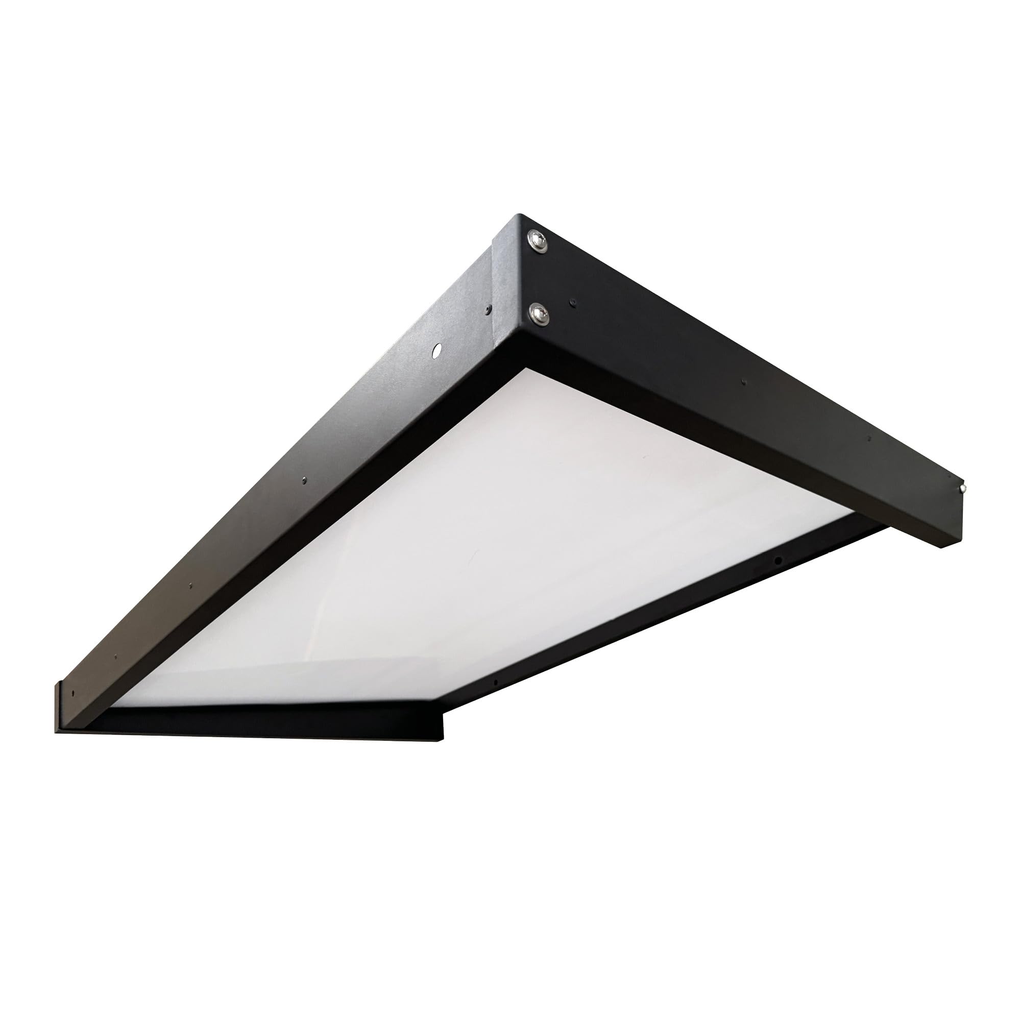Wasabi - Marquesina Puerta Exterior 120x80cm Axis Plus – Policarbonato 2,7mm Sólido – Soportes de Hierro Antracita – Fácil Montaje – Tejadillo Protección Lluvia Ventana – Cubierta Resistente Jardín