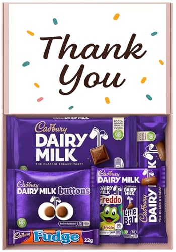 Thank You Chocolates Gift Box - Appreciation Chocolate Assortment for Men and Women Chocolate Hamper Selection Box Gift for Him Gift for Her - 7 Unique Chocolate Bars