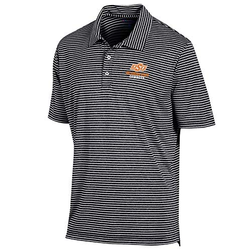 Champion Men's Oklahoma State University Polo Striped Staduim Stripe Polo (Large)