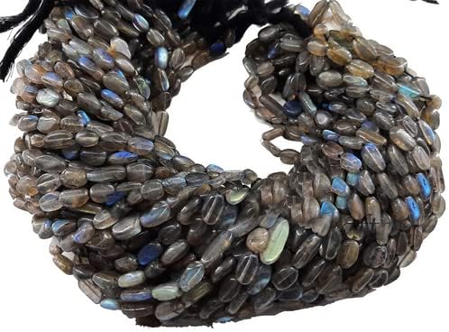 10" Strand Natural Blue Fire Labradorite Smooth Oval Shape Gemstone Beads Black Rainbow Mani Loose Beads Jewelry Making Crafts CHIK-STNRD-36664