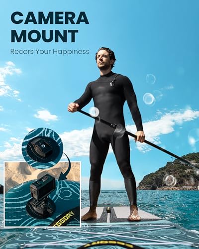 Image of Inflatable Paddle Board, Stand Up Paddle Board, Stable Design with Non-Slip Comfort Deck, Portable Travel Paddle Board for Adults & Beginners, Ocean Inspired Design