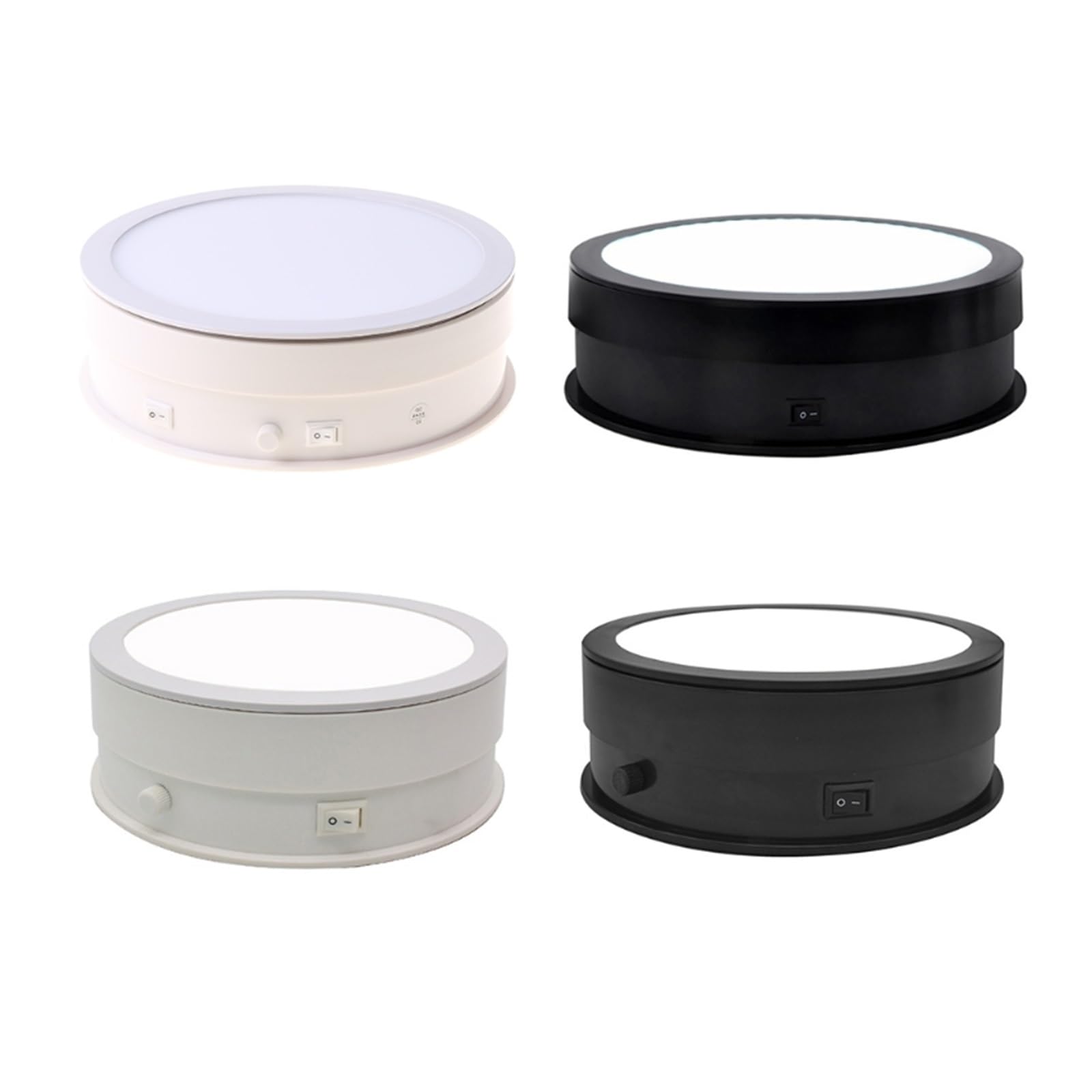 Gramofon, Gramofon, Elektryczna Lampa LED, Elektrycznie Obracany Stojak, Automatycznie Obracająca Się Podstawa Gramofonu dla biżuterii(White,30cm)