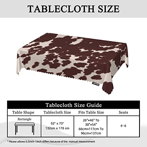 Swono Cow Or Horse Table Covers 52X70 Inch Animal Skin Cow Horse Print Pattern Wipeable Tablecloth Kitchen Dinning Tabletop Decoration, Brown Spots Cow Table Cloth For Outdoor And Indoor Use #TOP4