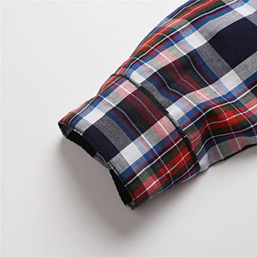 Image of MYGBCPJS 3Pcs Boy Handsome Outfit Set Plaid Shirt + T-Shirt + Suspender Jean Sets