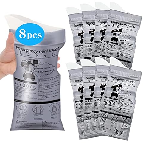 PHIEZC Disposable Urine Bag, 700ml Portable Urine Bag for Camping Travel Car Jam Outdoor Emergency Toilets, Portable Pee Urinal Vomit Bag with Gel for Men Women Children Cover