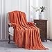 Lunarose Orange Throw Blanket for Couch,Soft Cozy Knit Blanket,Lightweight Decorative Throw for Sofa Chair Bed Travel and Living Room-All Seasons Suitable for Women,Men and Kids (50