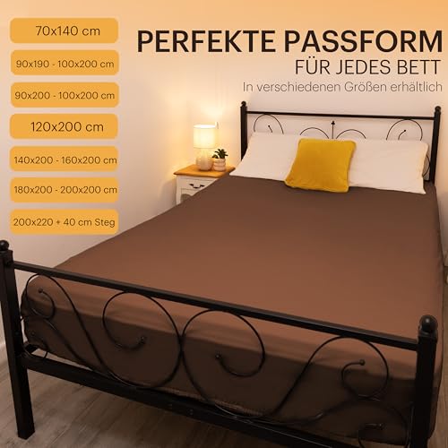 NatureMark 2er Pack Jersey Spannbettlaken, Spannbetttuch 100% Baumwolle in vielen Größen und Farben MARKENQUALITÄT ÖKOTEX Standard 100… – Ansicht 4