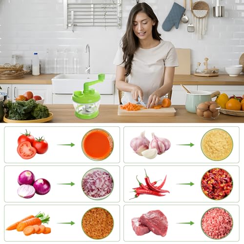 Coupe-oignon portable et hachoir à viande manuel multi-lames