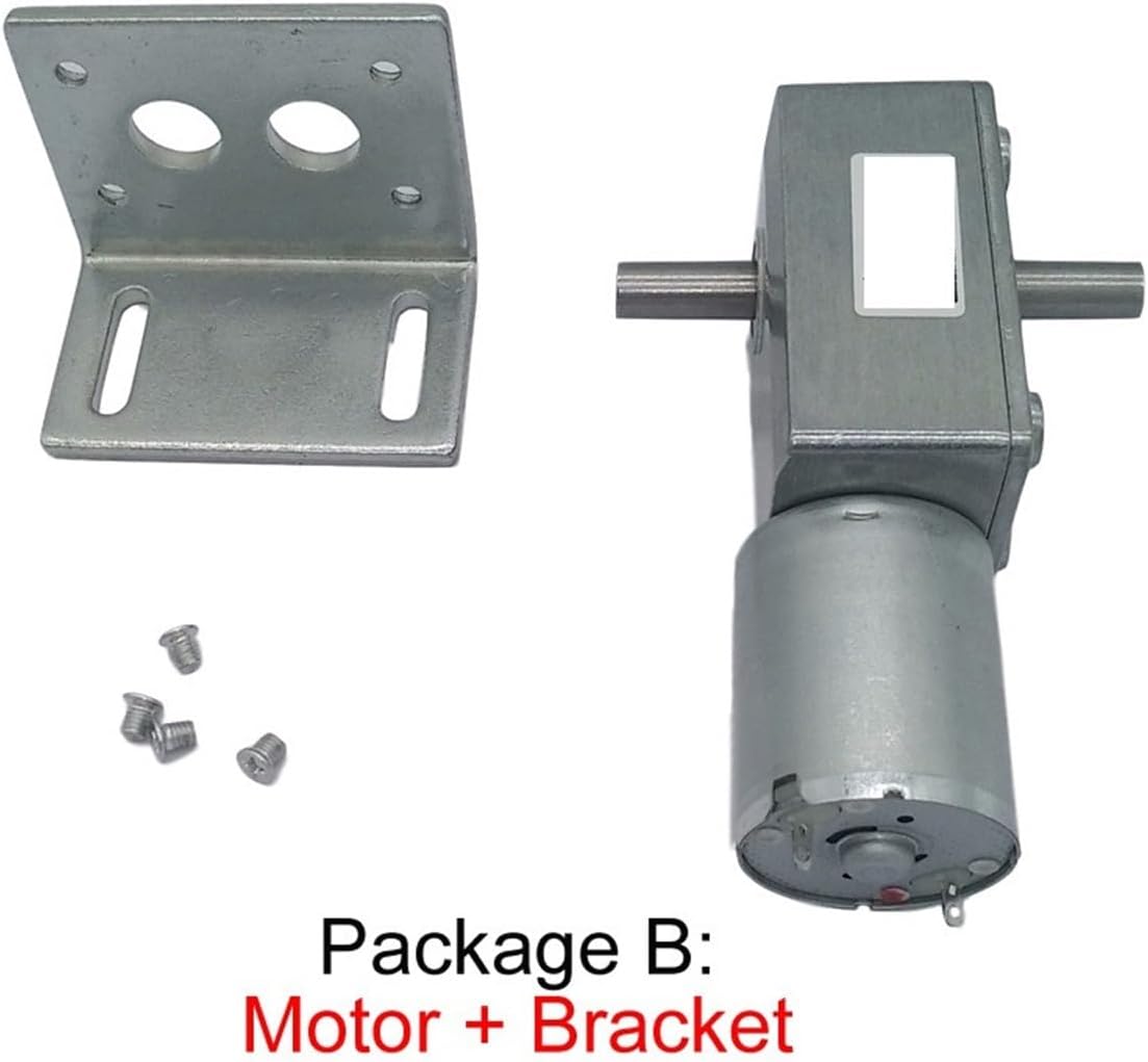 12V Volt DC Worm Gear Double Shaft electronic 24V Reversed Reducti