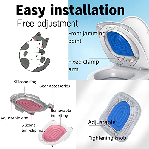 Mouske New Type Cat Potty Training System Cat Toilet Trainer-Toilet Training For Cat Be Able To Teach The Cat Go To The Toilet On Itself, Suitable For Most Toilets Three Colors For Choose (Blue) #TOP7