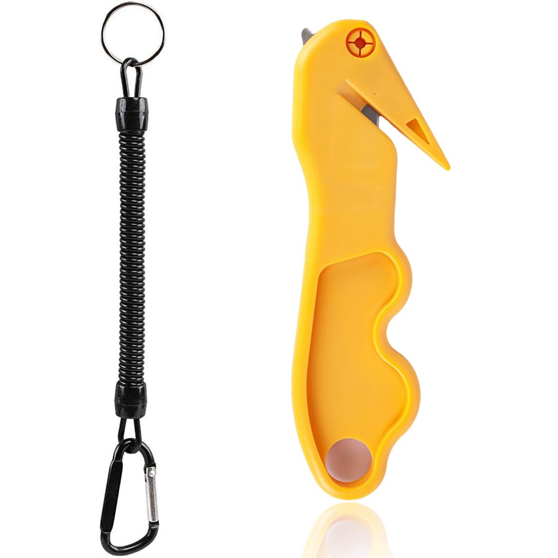 1 Pieza Cuchillo De Seguridad Amarillo Para Entregas Urgentes, Mini Cortador Profesional, Con Correa Negra Cuchillo De Seguridad Para Almacén