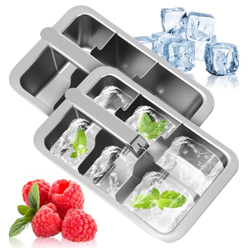 2 Pack Bandeja para Cubitos de Hielo de Acero Inoxidable miniatura 1