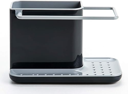 Miniatura 7 de Acykroyee Soporte de esponja 3 en 1 para fregadero, organizador resistente para cubiertos de encimera, soporte para utensilios de cocina, soporte