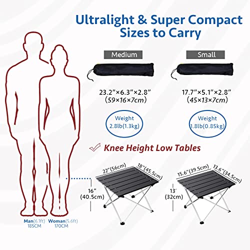 image for Grope Portable Camping Table with Aluminum Table Top, Folding Beach Ta