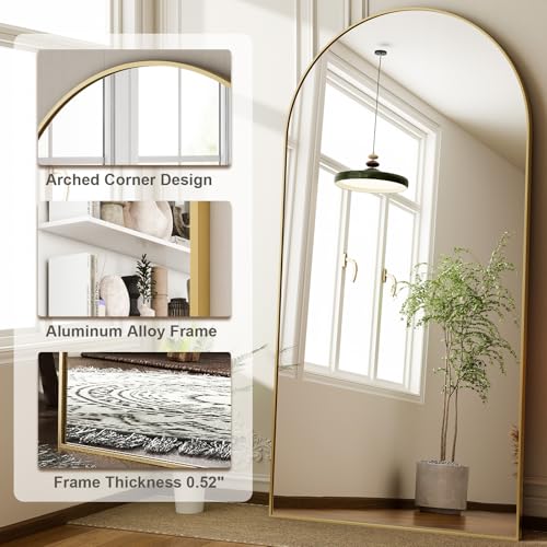 Image of HARRITPURE 76 inchx34 inch Arched Full Length Mirror, Floor Mirrors