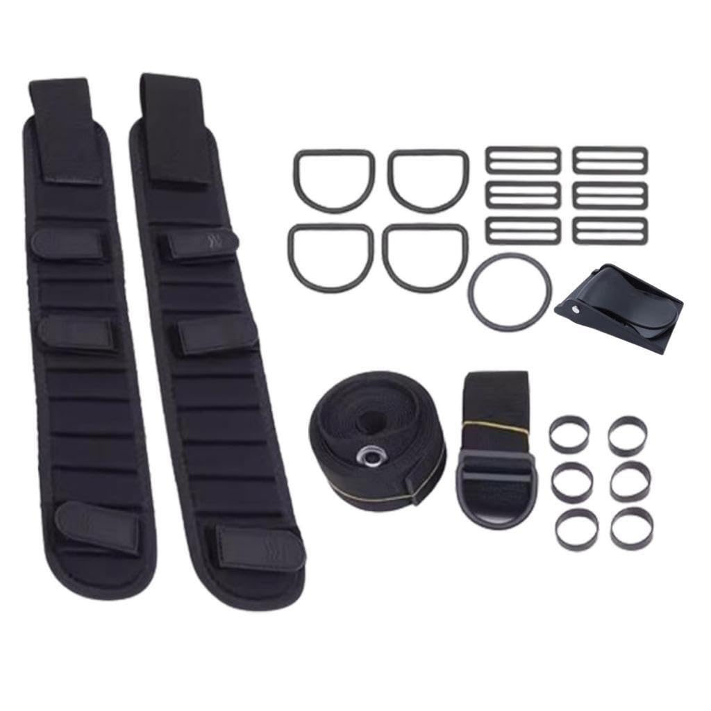 Anelli in Gomma Leggeri, Ampi Tri Glides, Pratico Set di | immersioni subacquee, comodo cinturino imbottito inguinale, kit di sostituzione per piastra posteriore per immersioni
