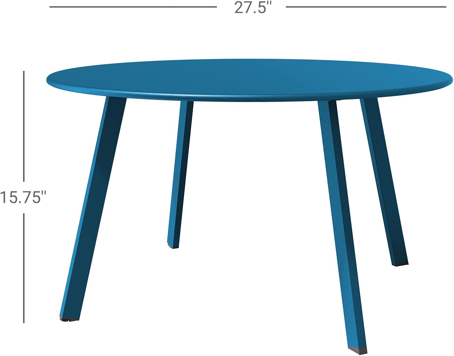 Grand patio 28-inch Round Steel Coffee Table, Outdoor Patio Side Table, Great for Backyard Patio Deck, Peacock Blue