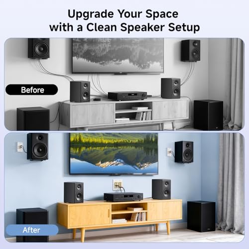 image for Cable Matters Double Gang 7.2 Speaker Wall Plate, Home Theater Wall Pl