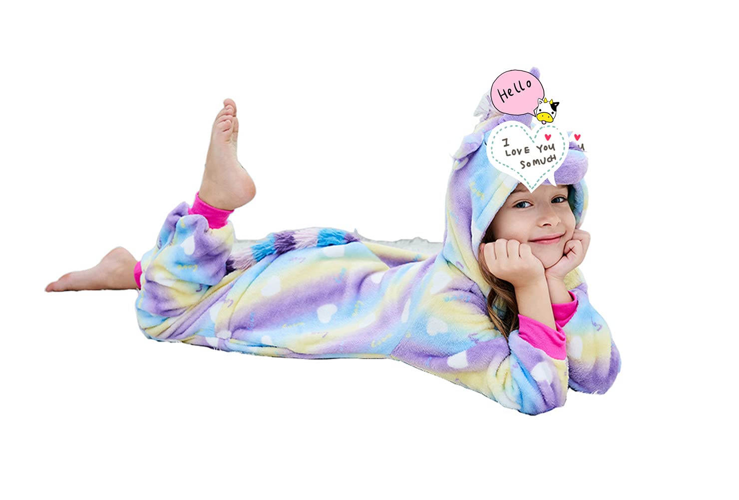 Uniquecos Kids Unicorn Onesie Animal One Piece Pajamas Halloween Costumes