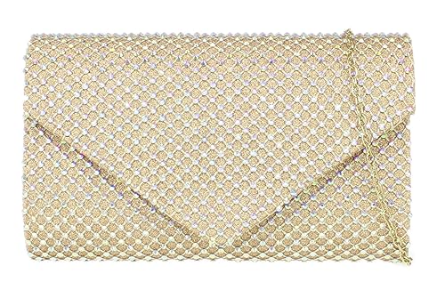 Pochette de soirée à strass chic et élégante avec une chaîne amovible