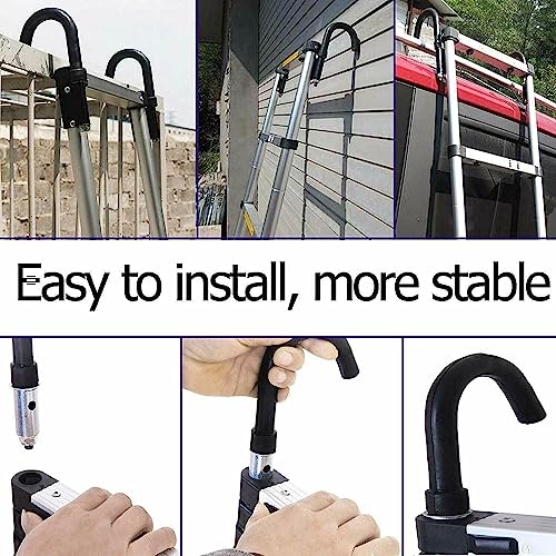 5M Telescopic Ladder with Roof Hook Kit Aluminium Portable Multi-Purpose Folding Portable Heavy Duty Multi-Purpose Aluminium Telescopic Ladder Extendable (16.5FT) 4 5M Telescopic Ladder with Roof Hook Kit Aluminium Portable Multi-Purpose Folding Portable Heavy Duty Multi-Purpose Aluminium Telescopic Ladder Extendable (16.5FT) - Image 4