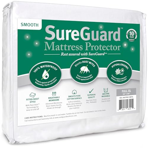 SureGuard Full Extra Long (XL) Mattress Protector - 100%...
