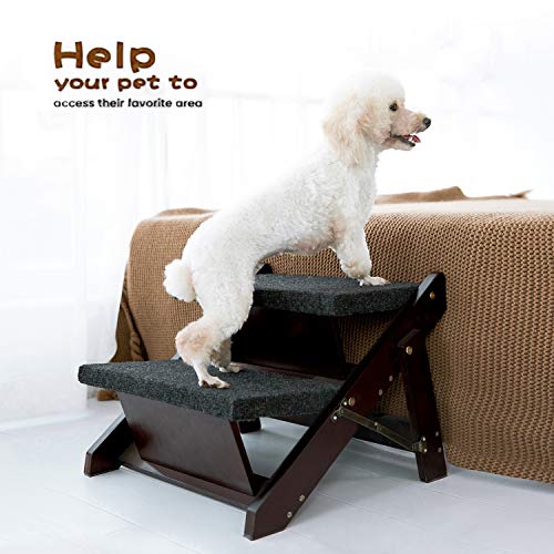 MEWANG-Wooden-Pet-StairsPet-Steps-2-in-1-Foldable-Stairs-Ramp-for-Beds-and-Cars-Portable-DogCat-Ladder-Up-to-110-Pounds - Cucciolini Doodles   MEWANG-Wooden-Pet-StairsPet-Steps-2-in-1-Foldable-Stairs-Ramp-for-Beds-and-Cars-Portable-DogCat-Ladder-Up-to-110-Pounds