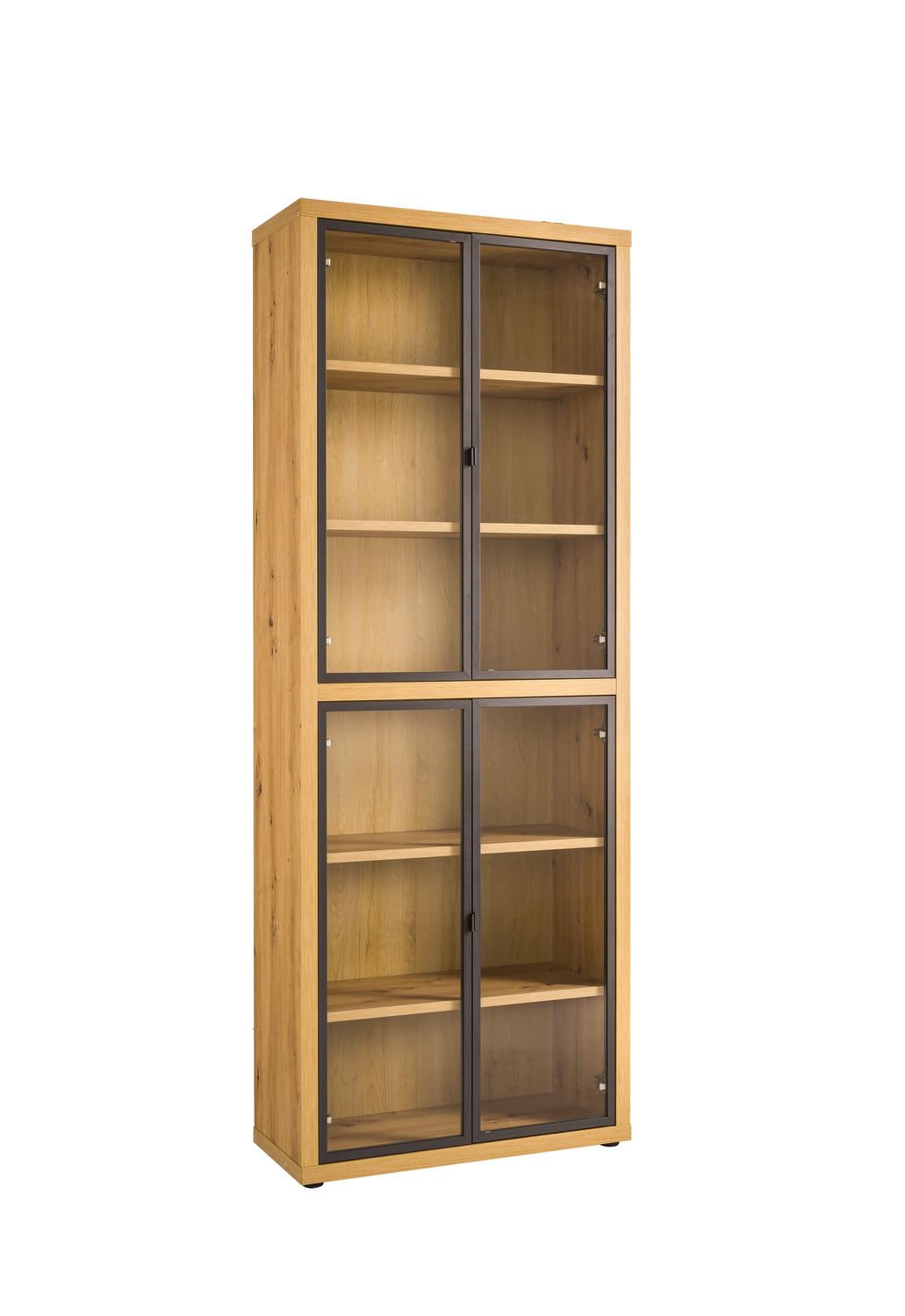 Composad | Ufficio Completo della Linea RILEGA, Set di 8 Mobili, Ufficio Moderno, Studio, scrivania, cassettiera, Libreria, Mobile Archivio, Vetrina, Rovere oak Mielato, Made in Italy
