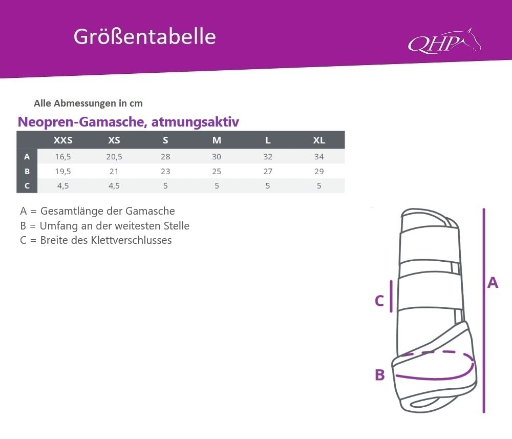 ARBO-INOX Gamaschen Neopren atmungsaktive Vorderbeingamaschen Schwarz (XS)