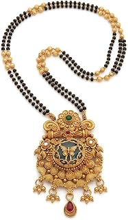 Traditional Gold Plated Long Mangalsutra for Women Ethnic Handcrafted Temple Jewelry Featuring
