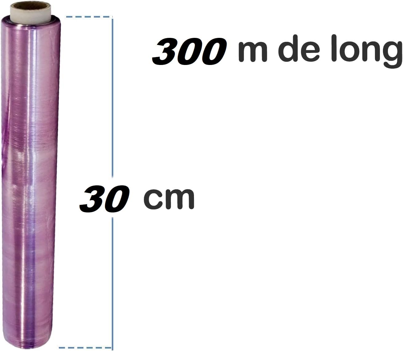 Film alimentaire étirable PRO avec ZIP CUT - 30 cm x 300 metres - conditionnement aliments, protection fraicheur, cuisson micro-ondes et congélateur