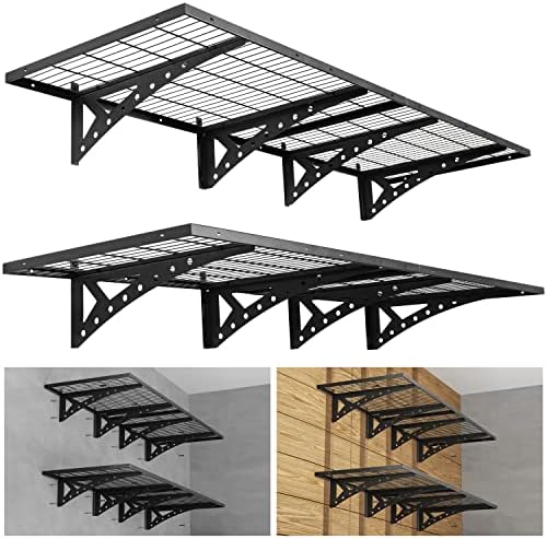 Sanhang 2-Pack 2x6ft Garage Storage Rack, Suitable for Garage, Storage Room Wall-Mounted Storage Shelf, Black