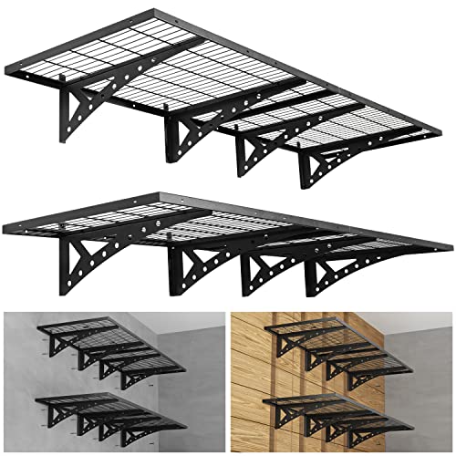 Sanhang 2-Pack 2X6Ft Garage Storage Rack, Suitable For Garage, Storage Room Wall-Mounted Storage Shelf, Black #TOP19