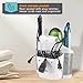 Polder Style Station, Tool Organizer for Hair Dryer, Curling Iron, and Straightener, Easy-to-Store Hair Styling Station, White and Silver